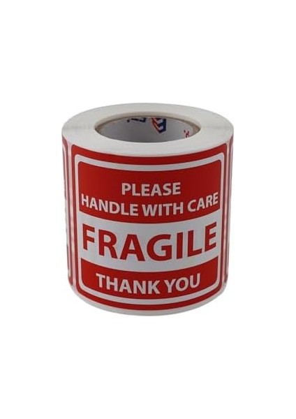 Etiketler , Hazır Al Hızlı Al Fragile Roll Label 70MM x 80MM 250 Pcs "please Handle With Care Thank You" Coated Stickers