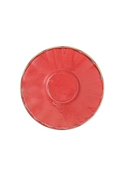 Seasons Kırmızı Ergonomik Çay Tabağı 12CM, Porselen