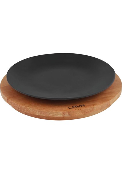 Döküm Yuvarlak Tabak, Çap 25, Ahşap Altlıklı - Lv As 170