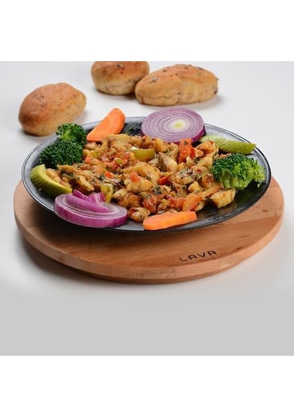 Döküm Yuvarlak Tabak, Çap 25, Ahşap Altlıklı - Lv As 170 fiyatları