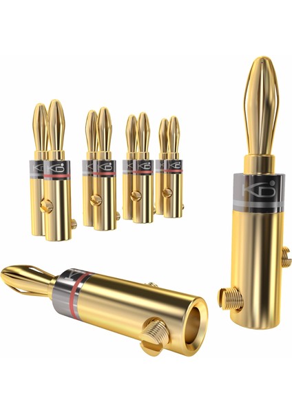 - Muz Fiş-5 Çift (6 Mm²'ye Kadar Hoparlör Kablosu Için Muz Fiş Bağlantısı, Hifi Kutusu, Amplifikatör/güç Amplifikatörü, Alıcı/stereo Sistem Esnek Bağlantısı, Vidalanabilir, Altın Kaplama)