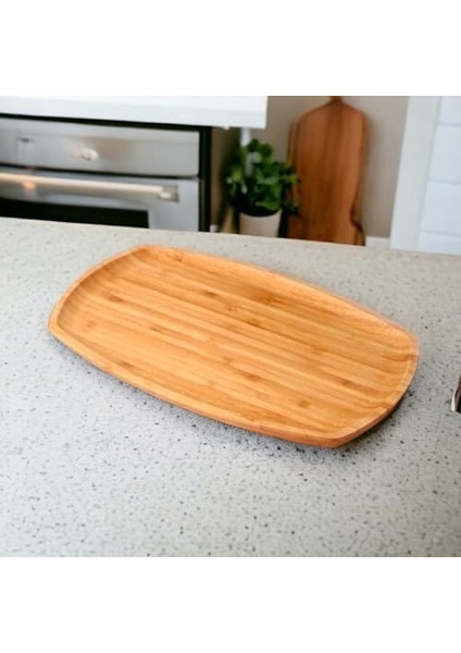 Bambu Lüx Bambu Kayık Sunum Tabağı Servis Tabak 30X18CM Sunum Tabağı, Bambu Dikdörtgen Sunum Tabağı fiyatları