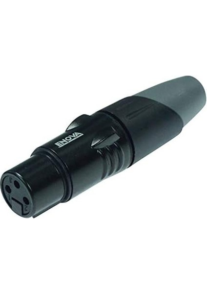 Xlr Kablo Konnektörü Dişi 3-Pin Siyah Muhafaza ve Gri Koruma, Lehim Bağlantı Yuvaları