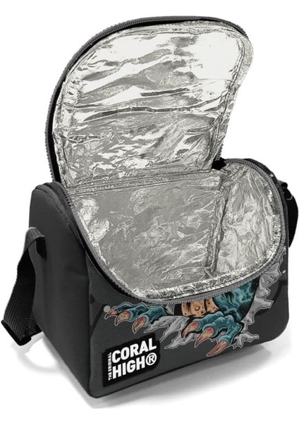 Termal Astarlı Dinazor - Siyah Gri Çantası - Okul Beslenme Erkek Okul High Yeni fiyatları