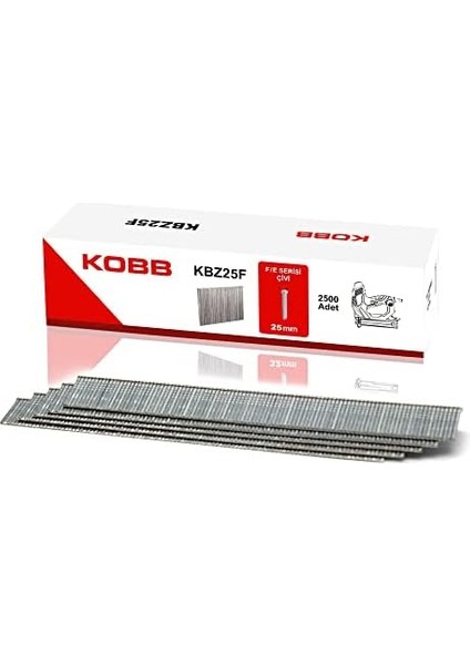KBZ25F 25MM 2500 Adet F/e/j/8 Serisi Ağır Hizmet Tipi Kesik Başlı Çivi, Gri