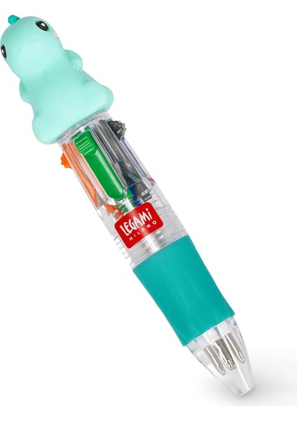 - Mini Magic Rainbow, 4 Renkli Tükenmez Kalem, Yeşil, Mavi, Turuncu, Siyah, Uç 1 Mm, Ergonomik Silikon Sap, Çap 2,3 Cm, Yükseklik 10 Cm, Dinozor
