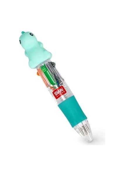 - Mini Magic Rainbow, 4 Renkli Tükenmez Kalem, Yeşil, Mavi, Turuncu, Siyah, Uç 1 Mm, Ergonomik Silikon Sap, Çap 2,3 Cm, Yükseklik 10 Cm, Dinozor