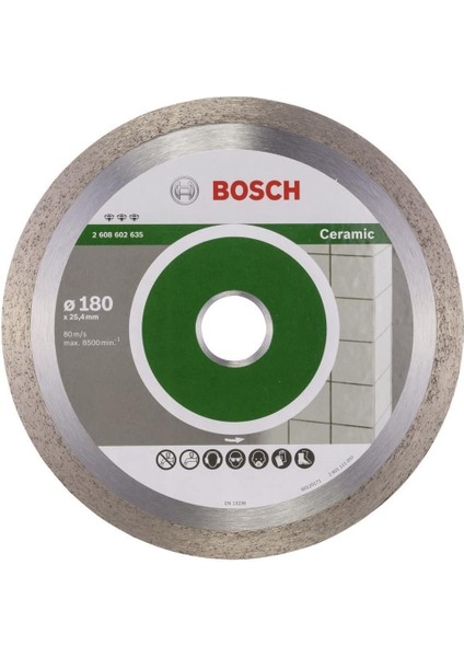 Elmas Kesme Diski Seramik, 180 x 25,40 x 2,2 x 10 Mm, 2608602635 Için En Iyisi