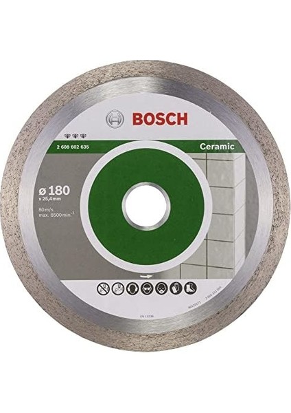 Elmas Kesme Diski Seramik, 180 x 25,40 x 2,2 x 10 Mm, 2608602635 Için En Iyisi