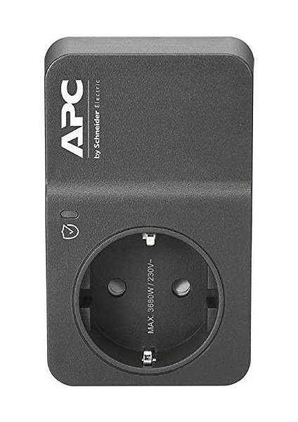 Surge Protector PM1W-GR - Aşırı Gerilim Korumalı Priz Adaptörü (1 Schuko Fiş, Pc, Tv Vb. İçin - Renk: Siyah)