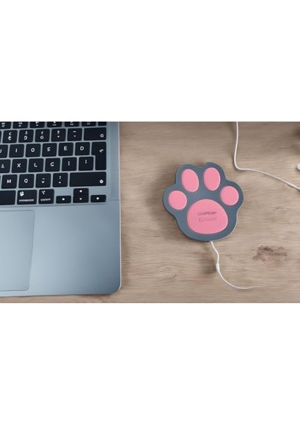 Menashop Pati Şeklinde USB Bardak Isıtıcı, Bardak Altı Isıtıcı, Şirin ve Pratik Tasarım, Su Geçirmez Yüzey, Kompakt ve Hafif, Ofis ve Ev Kullanımı Için Ideal, Enerji Tasarruflu