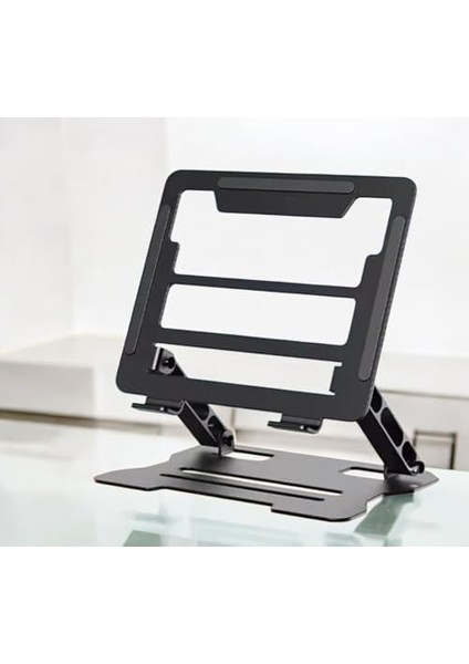Menashop Trend Laptop/notebook/macbook ile Uyumlu Katlanabilir Yükseklik Ayarlı Metal Masa Üstü Tablet Laptop Standı