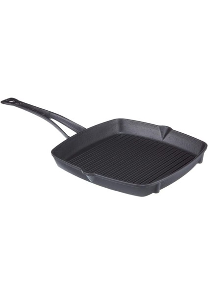 Menashop Döküm Izgara Tava, Metal Kulplu, 26X26 cm