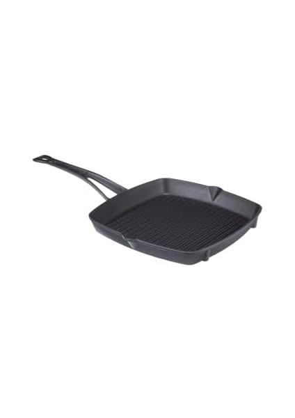 Menashop Döküm Izgara Tava, Metal Kulplu, 26X26 cm