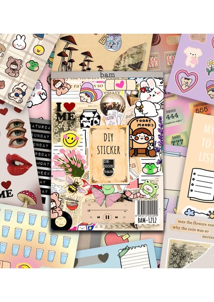 My Dıy Sticker Book 24 * 17 cm 16 Sayfa Özel Tasarım Rengarenk Sticker Kitabı
