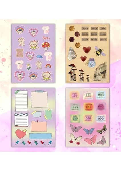 My Dıy Sticker Book 24 * 17 cm 16 Sayfa Özel Tasarım Rengarenk Sticker Kitabı