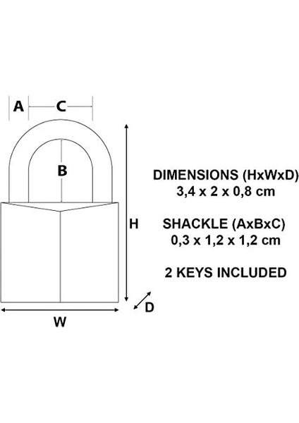 - Lock Bilgisayar Destekli Tasarım 20 Yaprak, Çelik, Pirinç, 20 mm