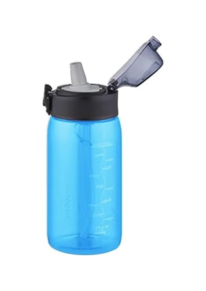 -Uzspace Tarafından Üretilmiştir- Pipetli (Isırılamaz) 450 ml Tritan Su Matarası