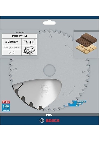 Professional Accessories Daire Testere Bıçağı, Gri, 210X30X2.8 Mm, 24, 1 Adet