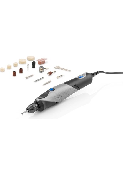 Menashop 2050 Stylo+ Çok Amaçlı El Motoru, 15 Aksesuarlı, Ahşap Oyma, Cam Gravürleme, Takı Yapımı ve Daha Fazla El Sanatı