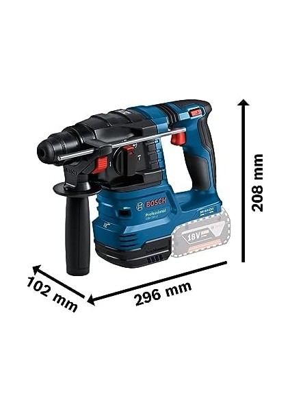 Professional Gbh 185-LI Akülü Sds-Plus Kırıcı Delici (18 Volt, Solo, 1,9 J, Betonda Delme Çapı: 22 Mm, Karton Kutuda, Akü Dahil Değildir)