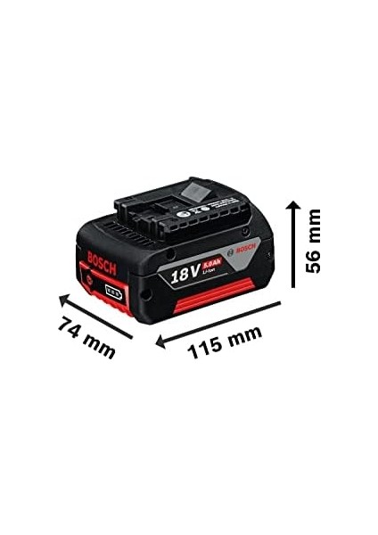 Professional 18 Volt Akü Şarj Cihazı Seti (2 x 5,0 Ah Li-Ion Akü + Gal 1880 Cv Şarj Cihazı, Karton Kutuda)