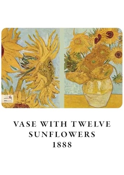 Flowers Series - A5, Van Gogh 4'lü Defter Seti Iıı, Çizgisiz, Toplam 256 Sayfa, Her Biri 64 Sayfa, Tel Dikiş, Esnek Kapak, Oval Kenar, Tuval Doku, 60 Gram, Sarı Krem Renk