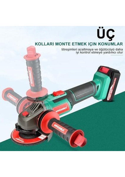 Akülü Açılı Taşlama Makinesi 18 V, Disk Çapı 115 Mm, Rölanti Devri: 8500 Dev/dak, Kesme Diski Akülü Açılı Taşlama Makinesi, Kesme ve Taşlama Için, Kilitleme Şalteri