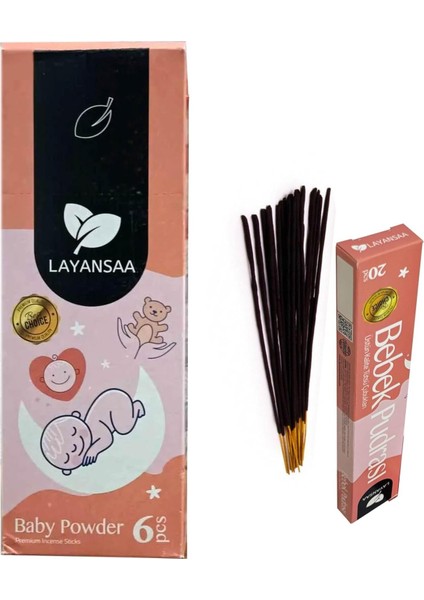 Bebek Pudrası (Baby Powder) Kokusu Özel Aroma Kokusu Agarbatti Arınma 20 Adet 1 Paket Çubuk Tütsü