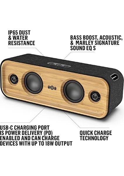 Menashop Get Together 2 Taşınabilir Bluetooth Hoparlör, Sürdürülebilir Malzemelerden Üretilmiştir, 20 Saat Çalışma Süresi, Mikrofon, 40 W Yüksek Sesli Dış Mekan Hoparlörü