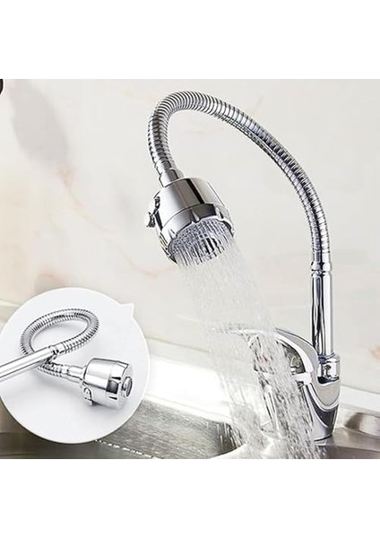 Home Spiral Başlı 2 Fonksiyonlu Hareketli Dönebilen Hortumlu Musluk Ucu Tasarruflu Oynar Başlıklı Krom fiyatları