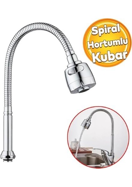 Home Spiral Başlı 2 Fonksiyonlu Hareketli Dönebilen Hortumlu Musluk Ucu Tasarruflu Oynar Başlıklı Krom modelleri