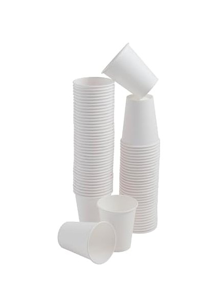 Menashop 75 Adet Tek Kullanımlık Karton Bardak 8 Oz 250 Ml, Beyaz Sıcak Bardaklar, Kağıt Meyve Suyu Bardağı, Parti Karton Bardakları