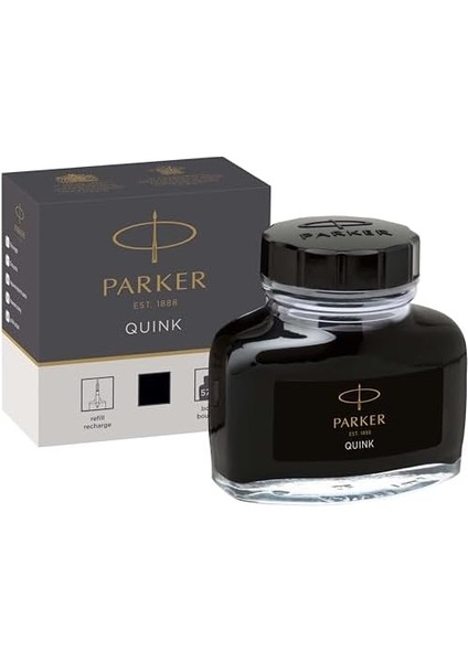 Quink Dolma Kalem Şişe Mürekkebi, 57 Ml, Siyah