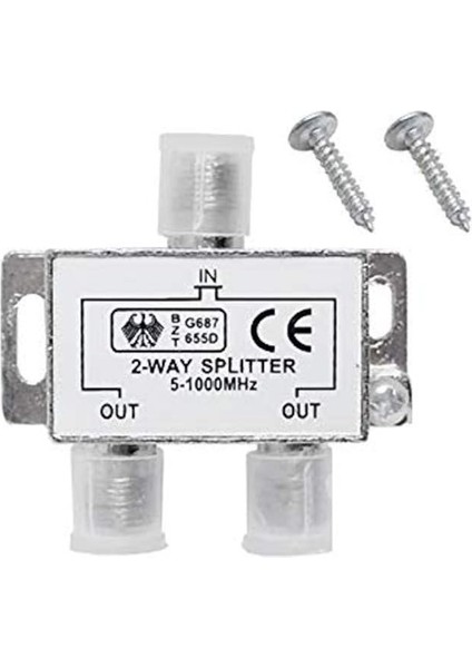 Menashop 4818 2 Li Uydu Çanak Splitter Kablo Tv Rg6 Anten Çoklayıcı Dağıtıcı