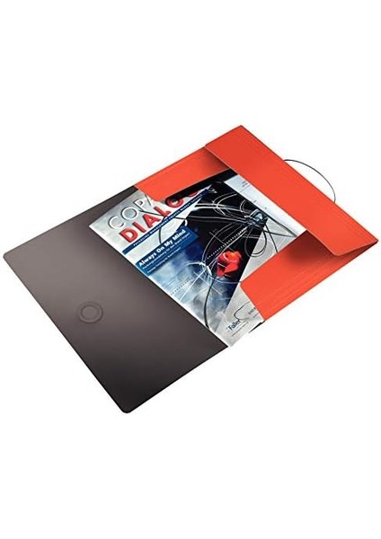 Solid Ince Lastikli Dosya, 150 Sayfa Kapasiteli, Açık Kırmızı, 45631020