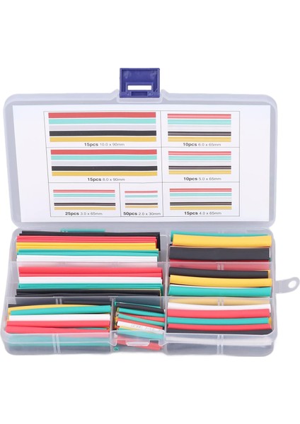 140 Adet Isıyla Daralan Makaron Kiti Isıyla Daralan Makaron Dıy Elektrik Kablosu Çeşitli Boru