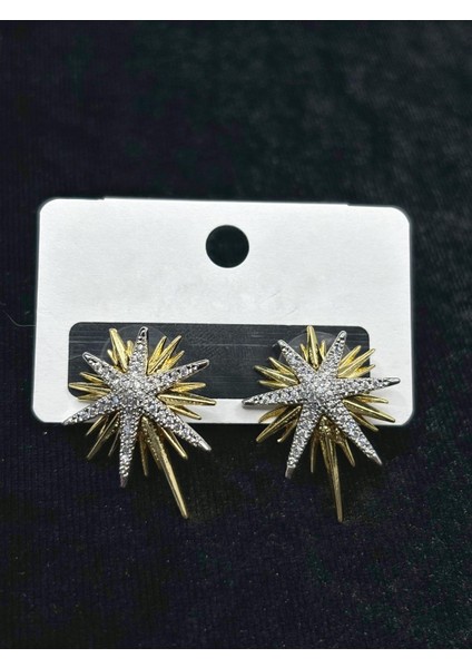Xupıng Jewelry Işıltılı Çift Renkli Yıldız Küpe fırsatları