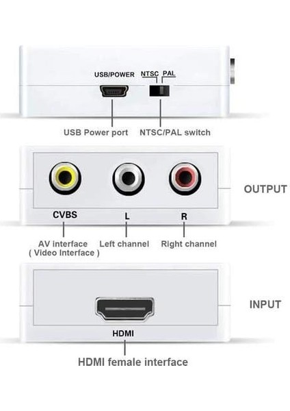 Mena Rise HDMI To Rca Tos Av Çevirici Dönüştürücü Tüplü Tv Av Video Adaptör 4552 fiyatları