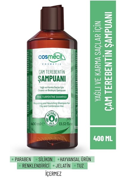 Yağlı ve Karma Saçlar Çam Terebentin Şampuan 400 ml