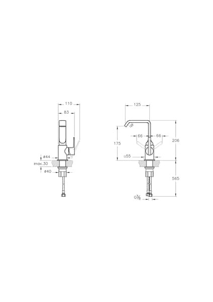 Suit A42616 Lavabo Bataryası, Yandan Kumandalı, Krom fiyatları