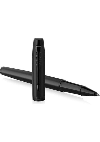 Im Rollerball Kalem | Siyah Pvd ile Mat Siyah | Siyah Mürekkep Dolgulu Ince Nokta | Hediye Kutusu