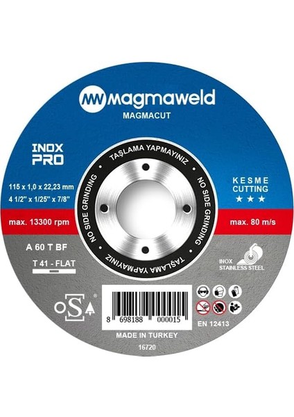 Magmacut Inoxpro 115X1.0X22 mm 25 Adet