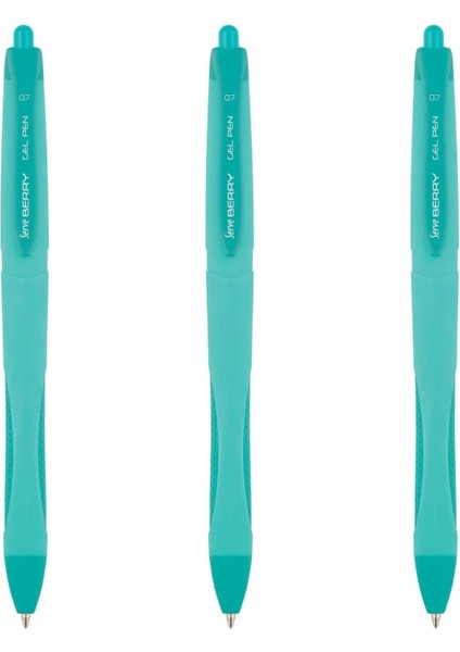 Berry Jel Kalem 07MM Pastel Nane Yesılı 3lü Set