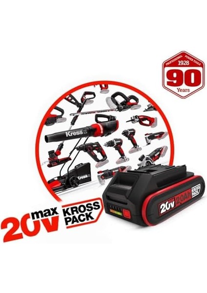 KAB21 20VOLT 4.0AH. Li-Ion Kross Pack Profesyonel Yedek Akü