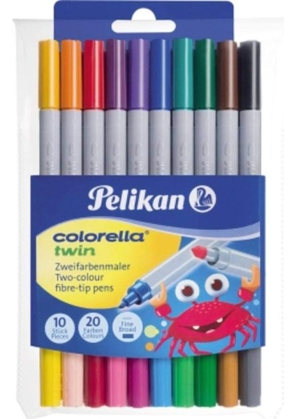 Keçeli Boya Kalemi Colorella Twin, 1 Set, 10-Renkli