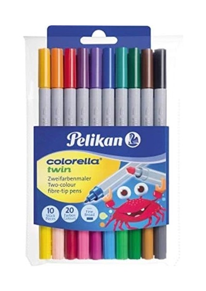 Keçeli Boya Kalemi Colorella Twin, 1 Set, 10-Renkli