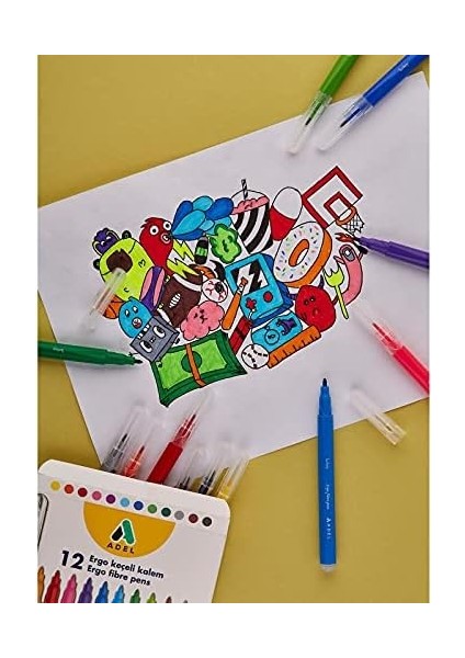Ergo Keçeli Kalem, 12 Renk