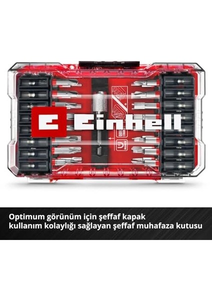 M-Case 33 Parça Uç Seti (50MM S2 Uçlara Sahip Akülü Vidalamalar ve Elektrikli Matkaplar Için, Uç Tutucu, Saklama Kutusu Dahil), 118903, Kırmızı