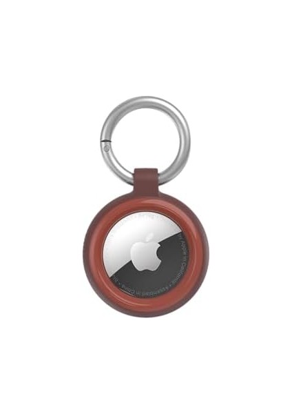 Menashop Sleek Serisi Airtag Için Kılıf, Darbeye ve Düşmeye Karşı Koruyucu, Karabinalı Airtags Için Ince Koruyucu Kılıf - Kahverengi